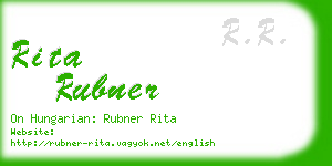 rita rubner business card